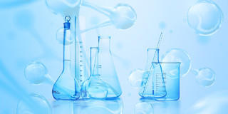 蓝色科技感大气器材分子科学实验展板背景